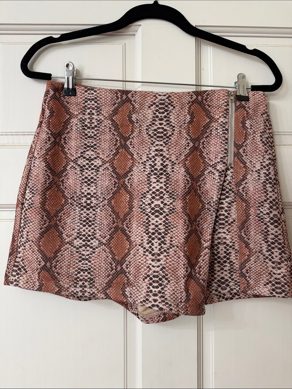 She + Sky Pink Brown Snake Print Skort